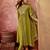 Embroidered v-neck kurta & trousers with dupatta