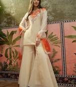 Yoke design round neck kurti & palazzos with dupatta