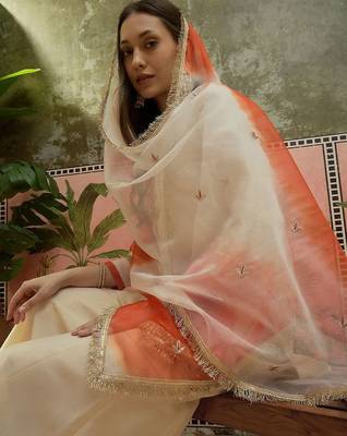 Yoke design round neck kurti & palazzos with dupatta 3