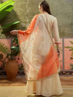 Yoke design round neck kurti & palazzos with dupatta 5
