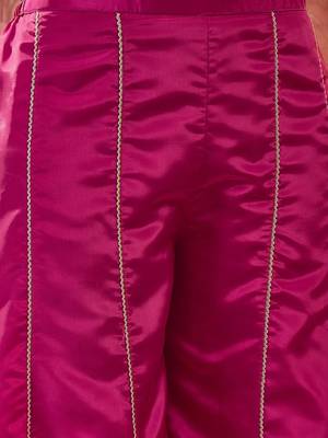 Embroidered  round neck kurta & palazzos 4