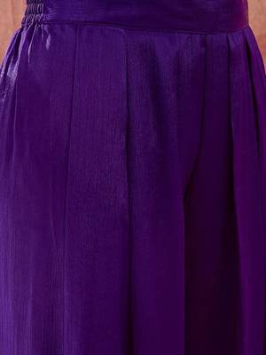Embroidered  round neck kurta & palazzos 4