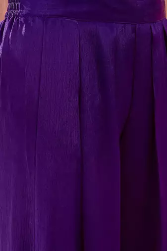 Embroidered  round neck kurta & palazzos