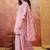 Silk blend round neck top & trousers with dupatta