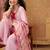 Silk blend round neck top & trousers with dupatta