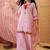 Silk blend round neck top & trousers with dupatta