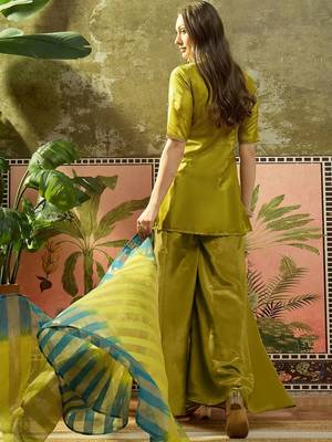 Embroidered round neck kurta & palazzos with dupatta kurta set 5