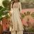 Embroidered georgette round neck kurta & palazzos kurta set
