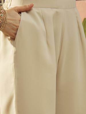 Embroidered georgette round neck kurta & palazzos kurta set 4