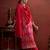Zari sequence embroidered straight kurta & trousers with dupatta