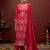 Zari sequence embroidered straight kurta & trousers with dupatta