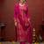 Zari sequence embroidered straight kurta & trousers with dupatta