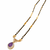 Gold-plated mangalsutra with purple teardrop pendant, black beads chain, cz stone, traditional indian jewellery