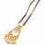 Gold-toned double strand black bead mangalsutra with chandbali pendant, pearl and kundan embellishments
