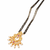 Traditional long mangalsutra with double black bead chain, gold-toned kundan ruby pearl pendant