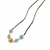 Mangalsutra with black beads chain, mint green stone pendant, gold-toned, traditional indian jewellery