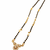Traditional gold-plated mangalsutra with black beads, cz stone floral pendant, women's ethnic necklace