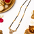 Traditional gold-plated mangalsutra with black beads, cz stone floral pendant, women's ethnic necklace