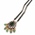 Double strand black bead mangalsutra with kundan pendant, green stone & pearl drops