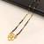 Gold-plated floral pendant mangalsutra, black beaded chain, traditional indian bridal jewellery