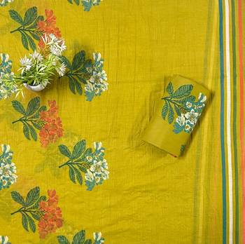 Women's  Cotton Unstitched Salwar Suit Material With Dupatta 5