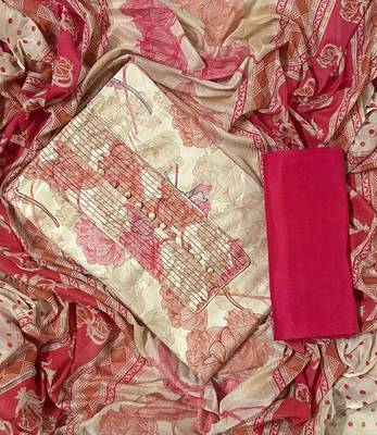 Women's  Cotton Unstitched Salwar Suit Material With Dupatta 1