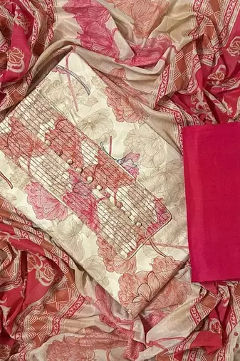 Women's  Cotton Unstitched Salwar Suit Material With Dupatta