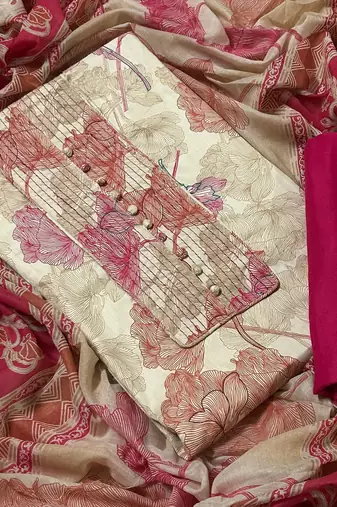 Women's  Cotton Unstitched Salwar Suit Material With Dupatta