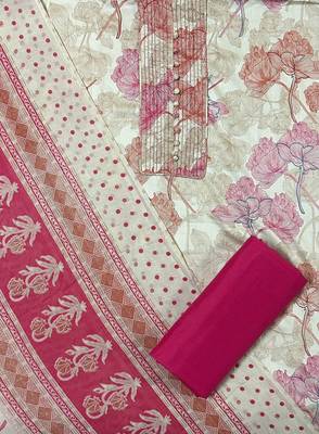 Women's  Cotton Unstitched Salwar Suit Material With Dupatta 3