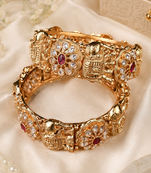 Gajapushpa Premium Gold Plated Temple Kada