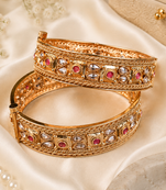 Ratnaveni Heritage Gold Plated Stone Kada