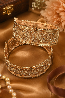 Svarnajaali Heritage Gold Plated Temple Kada 2