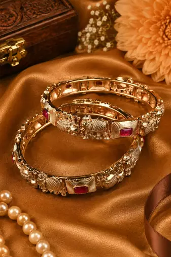 Premium Heritage Elephant Temple Bangle