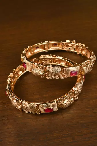Premium Heritage Elephant Temple Bangle