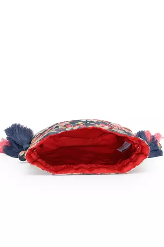   jashn edit deep navy floral printed potli