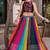 Multicolor Navratri Lehenga Choli for Women, Navrang Chaniya Choli, Mirror Work Blouse