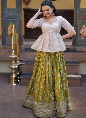 Designer Viscose Jacquard Lehenga Choli for Women with blouse 1