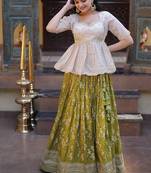 Designer Viscose Jacquard Lehenga Choli for Women with blouse