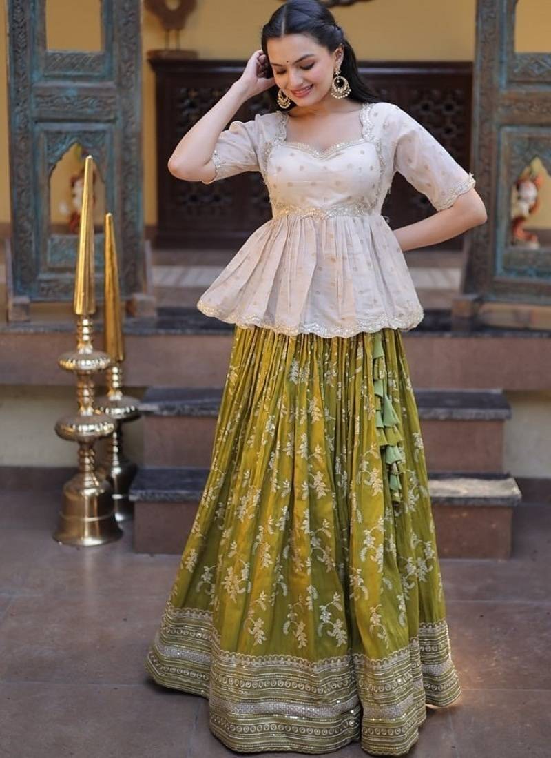Designer Viscose Jacquard Lehenga Choli for Women with blouse