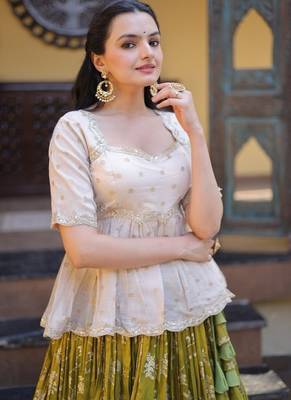 Designer Viscose Jacquard Lehenga Choli for Women with blouse 2