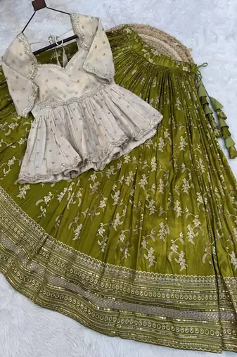 Designer Viscose Jacquard Lehenga Choli for Women with blouse