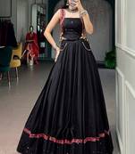 Black Navratri Lehenga Choli for Women with Mirror Work, Gujarati Garba Chaniya Choli