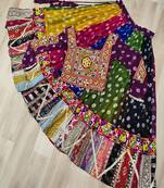Multicolor Navratri Chaniya Choli for Women with blouse.Kutchi Gamthi Work Chaniya Choli