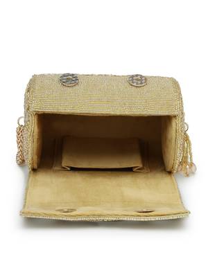  tipify metallic gold geometric mirror embellished clutch 6