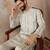 Mens multi silk blend abstract printed kurta