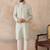 Mens multi silk blend abstract printed kurta