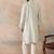 Mens multi silk blend abstract printed kurta