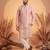 Mens multi silk blend abstract printed kurta