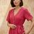 Women's pink solid short sleeve top with elastic waist trousers co-ord