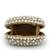   opal thread gold suede pearl beaded clutch